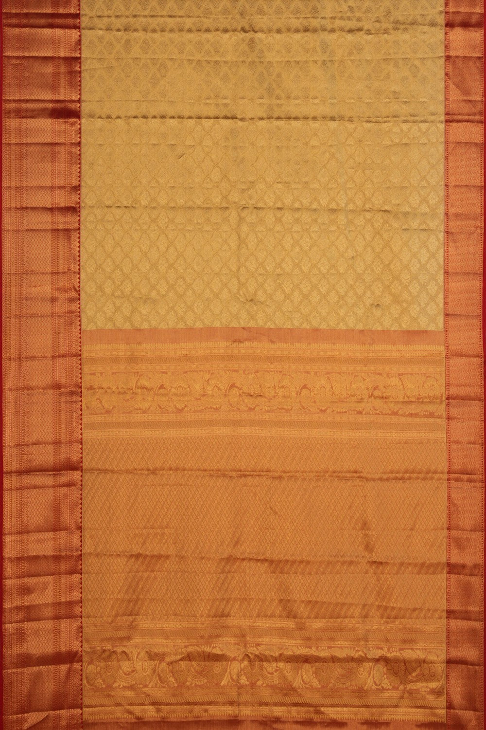 Image of Kanchipattu Gold Tissue Brocade A Rich, Luminous Sheen Saree